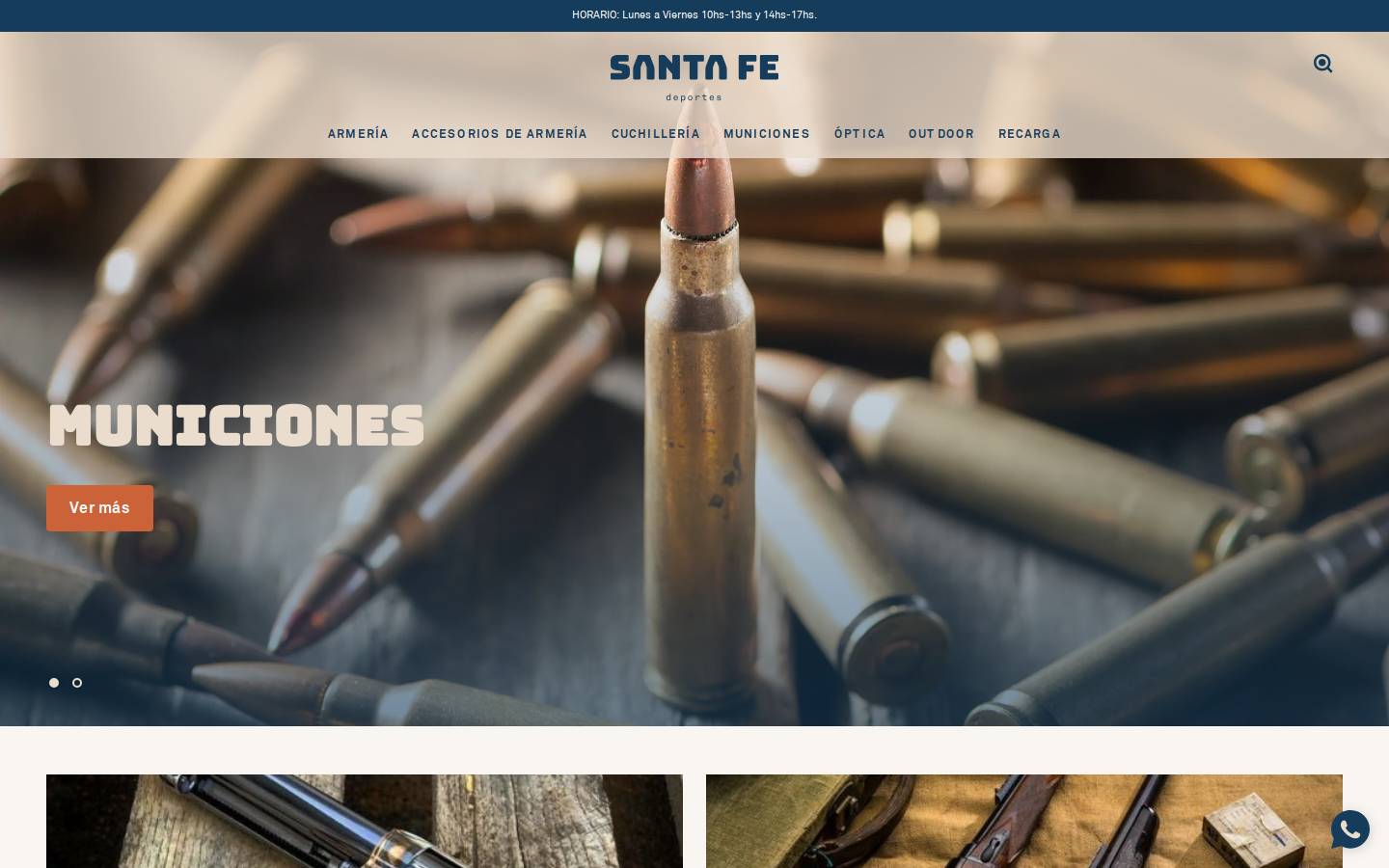 santafedeportes.com homepage screenshot