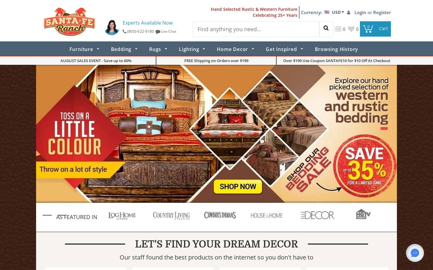 santaferanch.com homepage screenshot