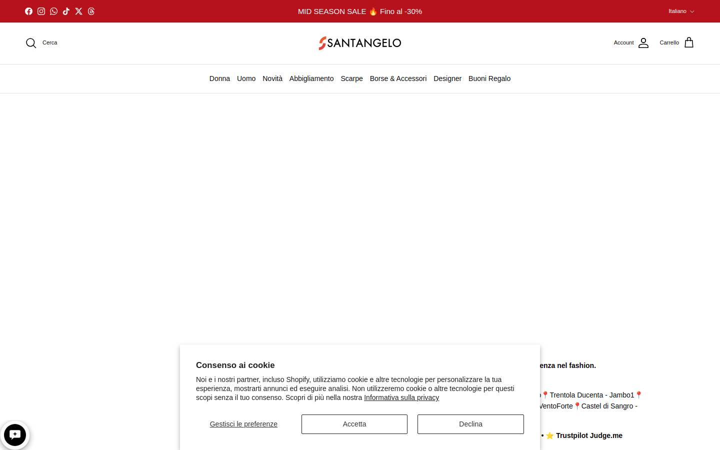 Santangelo homepage screenshot