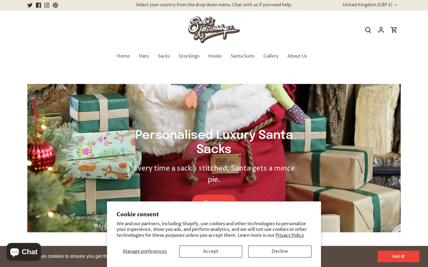 santaslittleworkshop.co.uk homepage screenshot