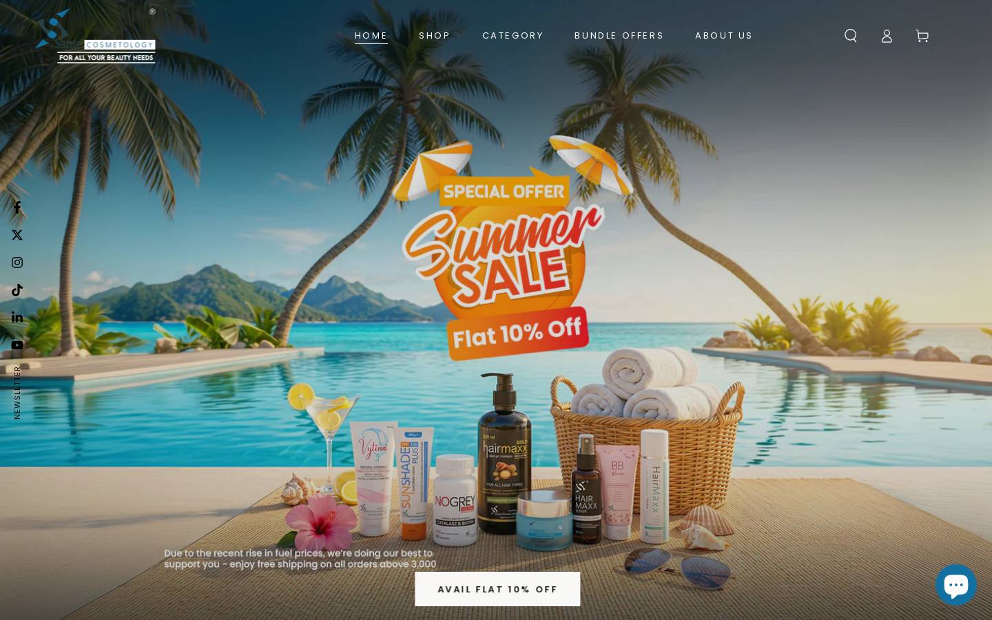 santecosmetology.com homepage screenshot