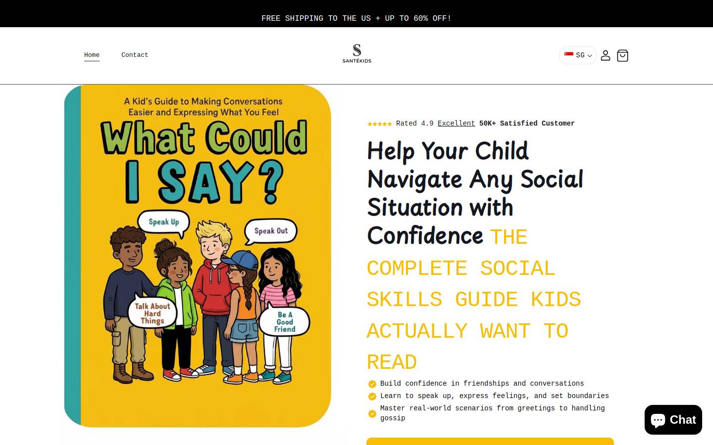 santekids.com homepage screenshot