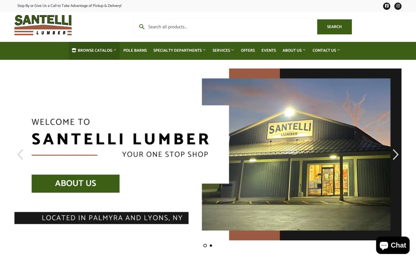santellilumber.com homepage screenshot