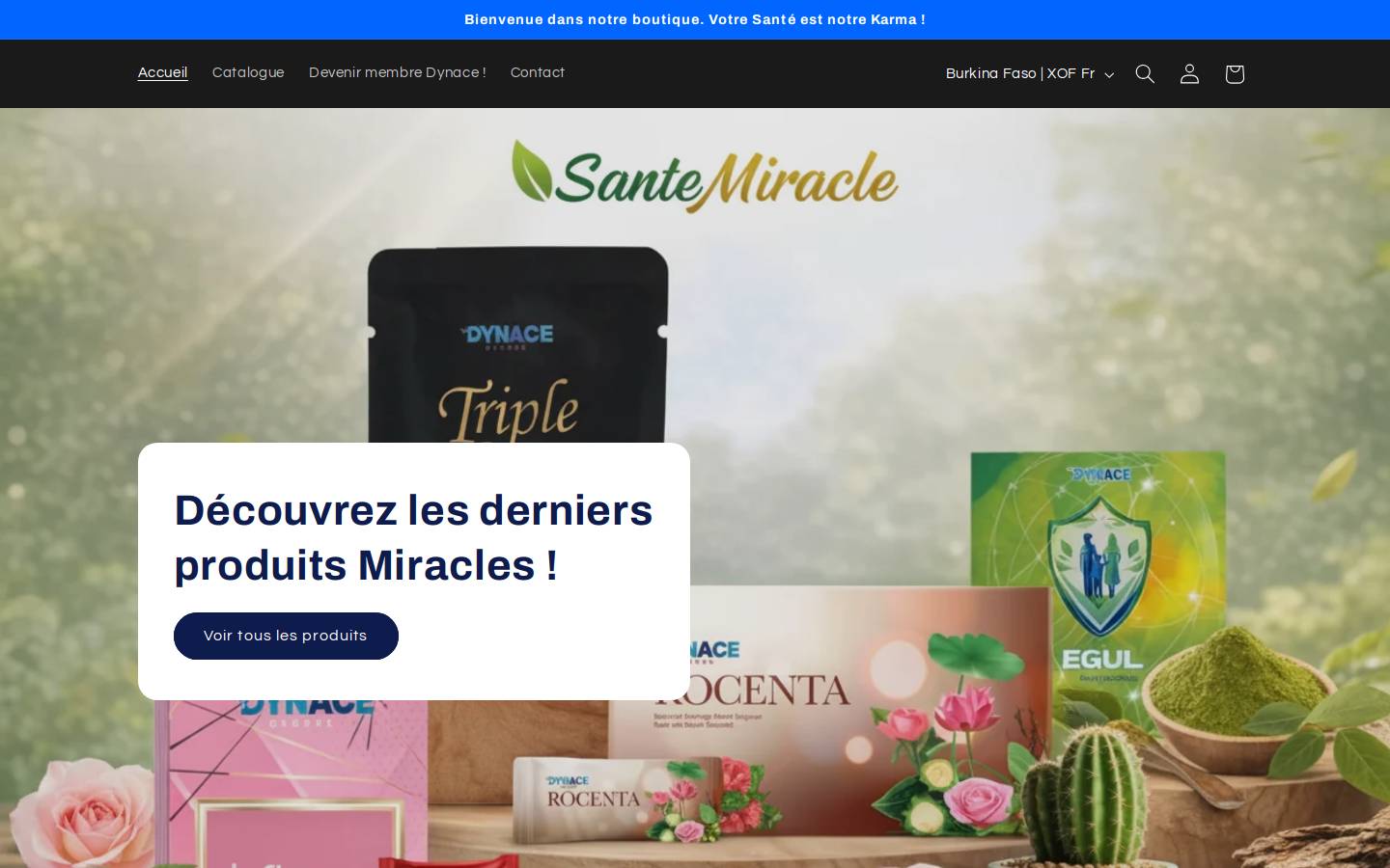 santemiracle.com homepage screenshot