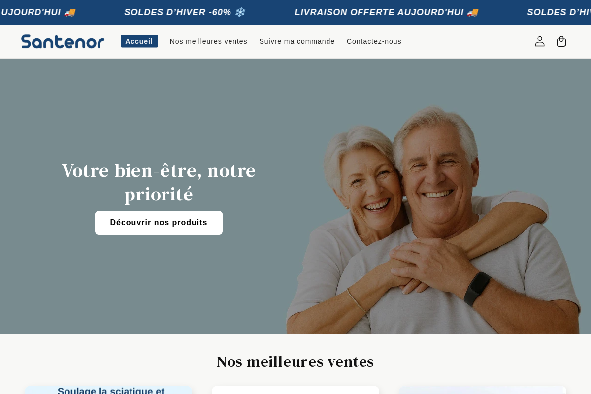 Santenor homepage screenshot