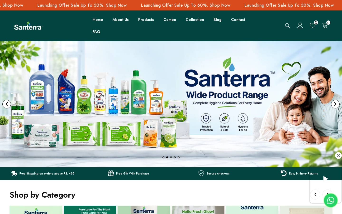Santerra Hygiene Pvt. Ltd. homepage screenshot