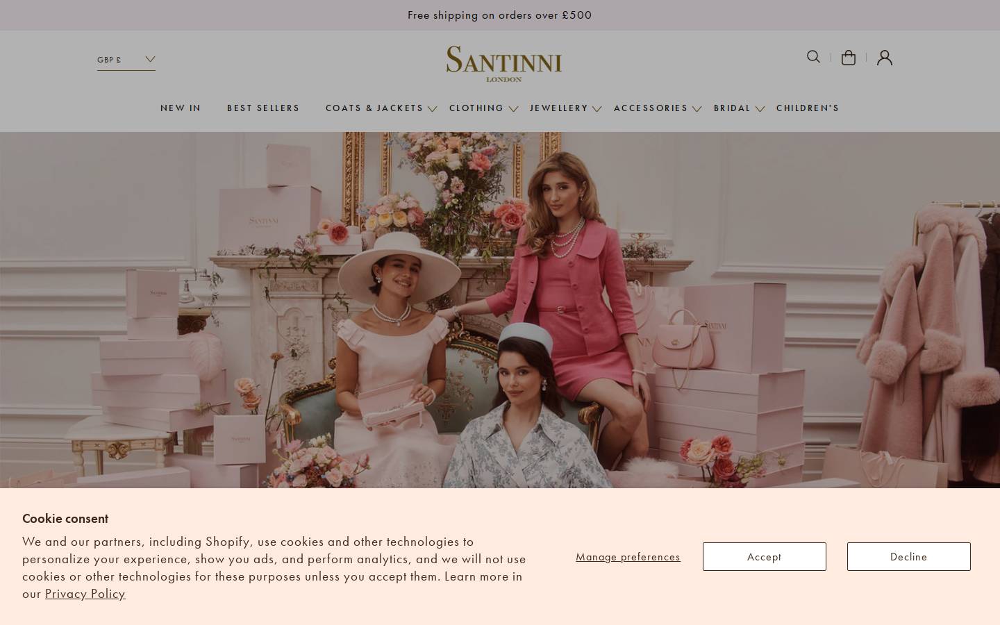 Santinni homepage screenshot