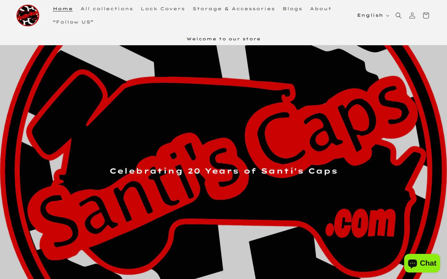 santiscaps.com homepage screenshot