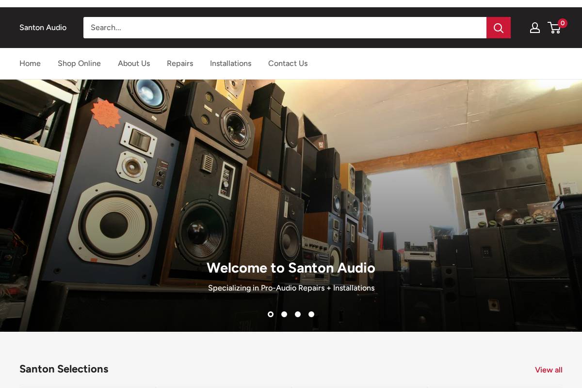 santonaudio.ca homepage screenshot
