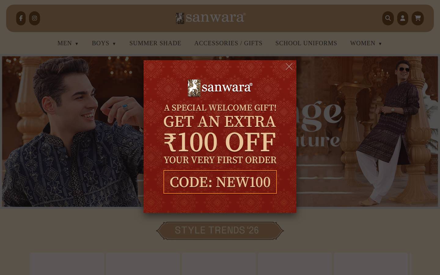 sanwara.com homepage screenshot