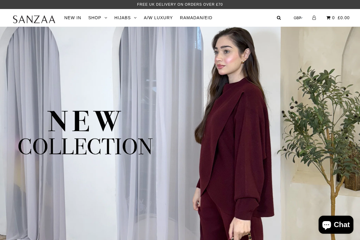 SANZAA homepage screenshot