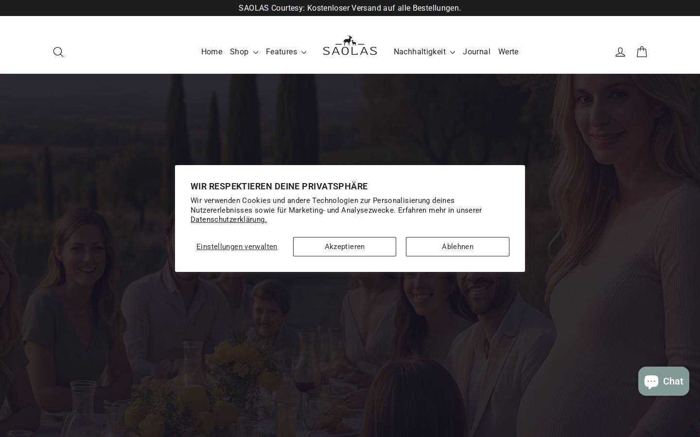saolas.com homepage screenshot