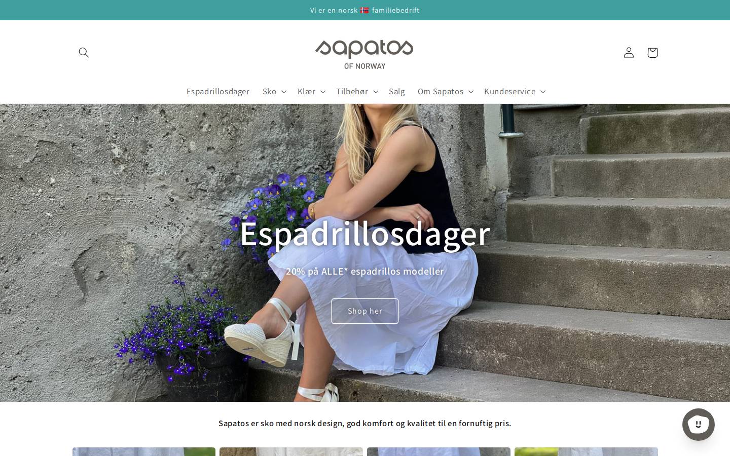 Sapatos AS homepage screenshot
