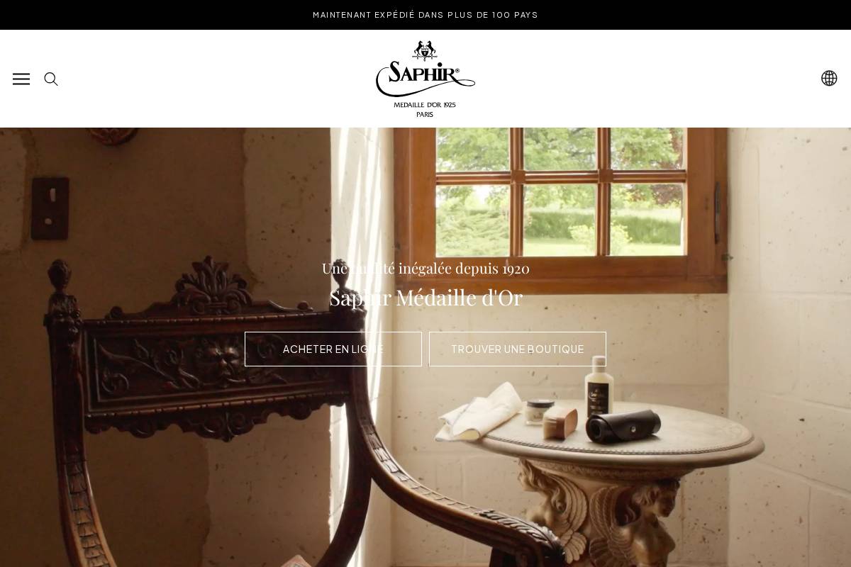 Saphir homepage screenshot