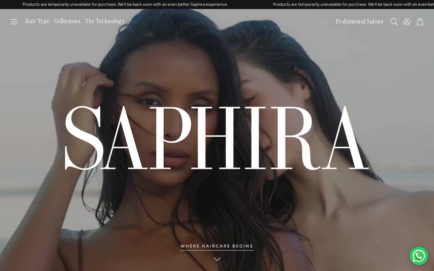 saphira.com homepage screenshot