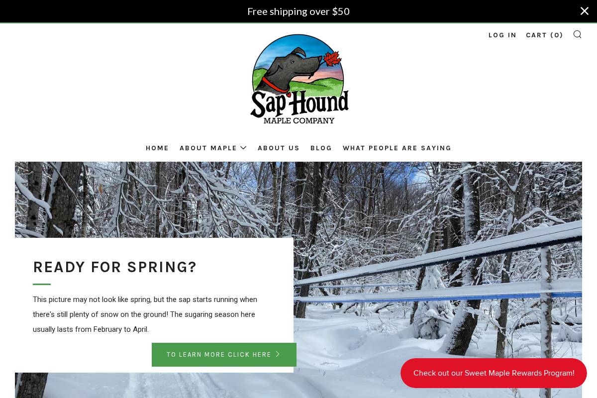 saphoundsyrup.com homepage screenshot