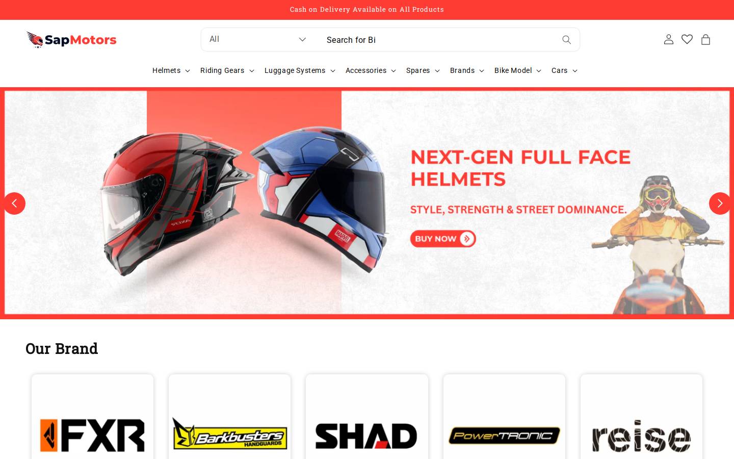 sapmotors.com homepage screenshot