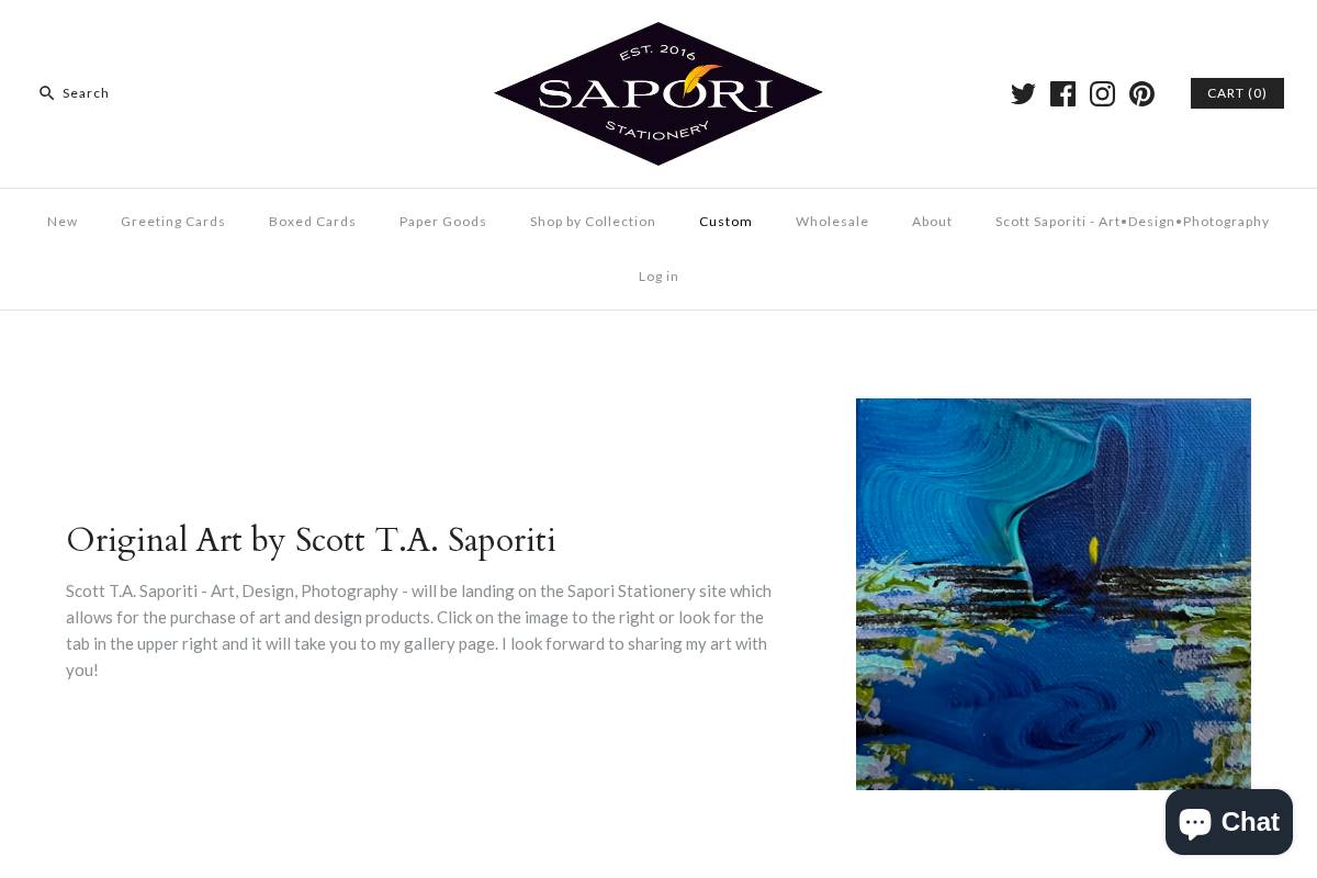 saporistationery.com homepage screenshot