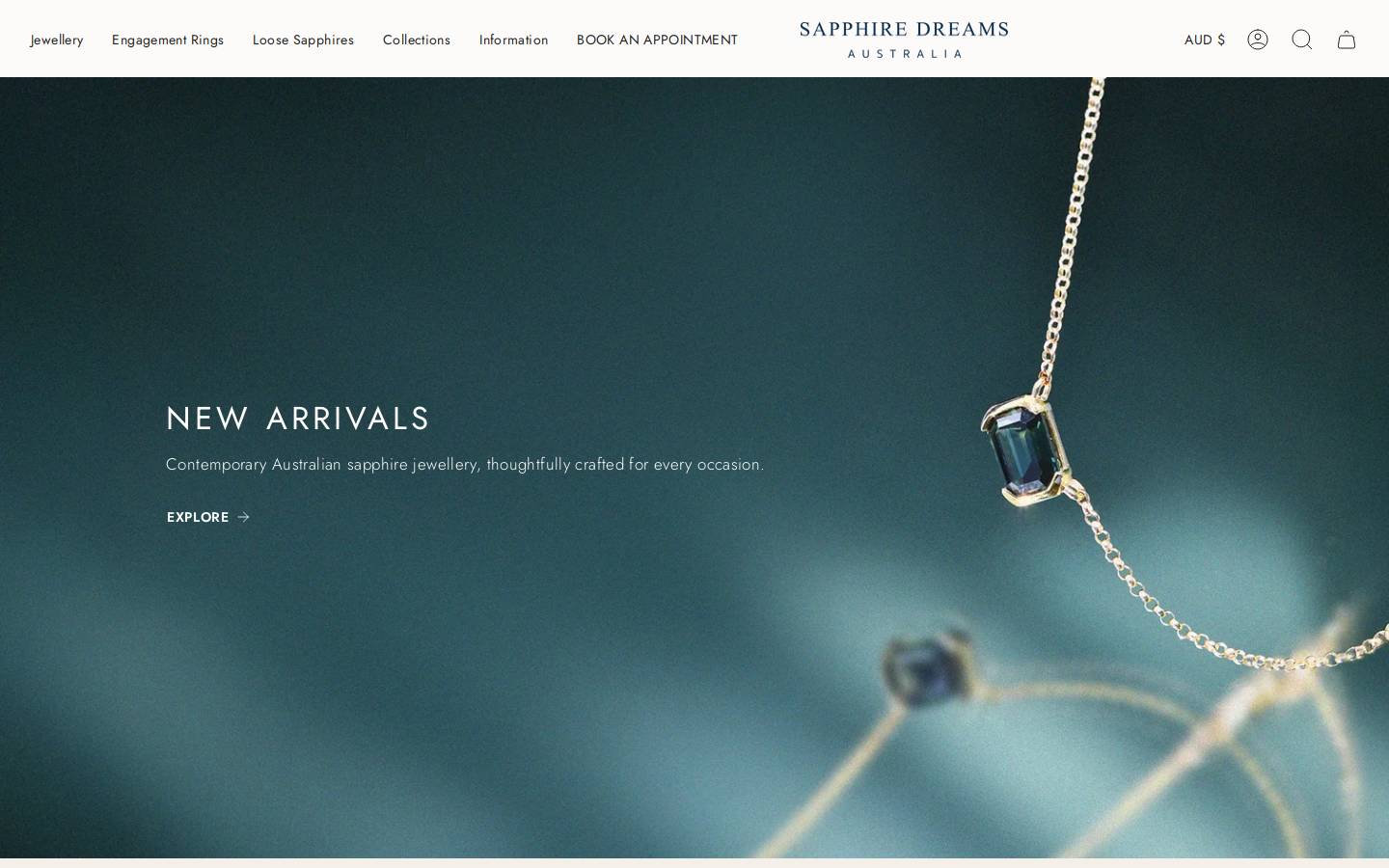 sapphiredreams.com.au homepage screenshot