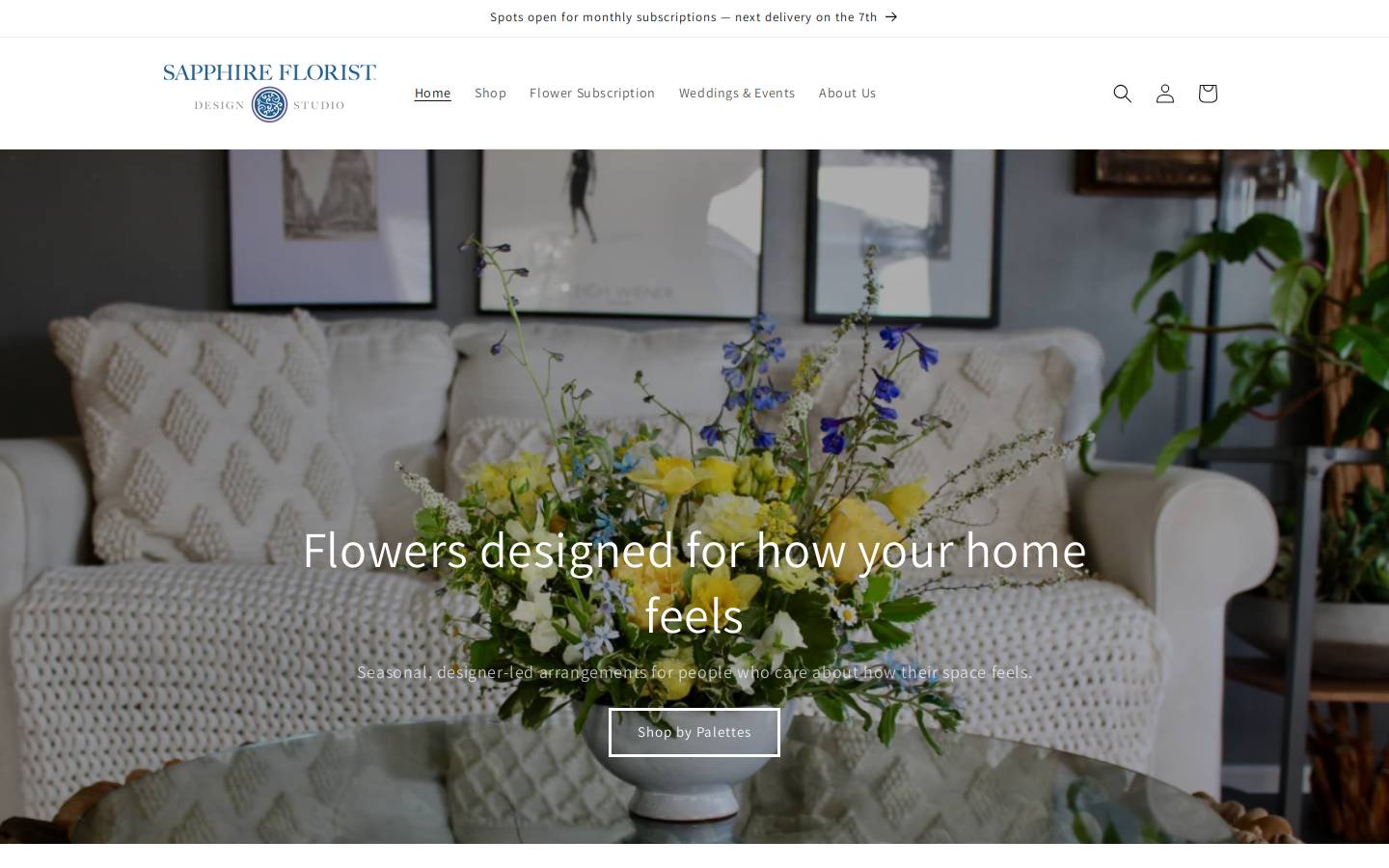 sapphireflorist.com homepage screenshot
