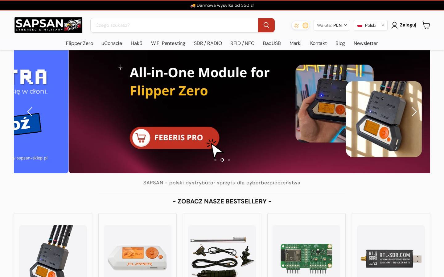 sapsan-sklep.pl homepage screenshot