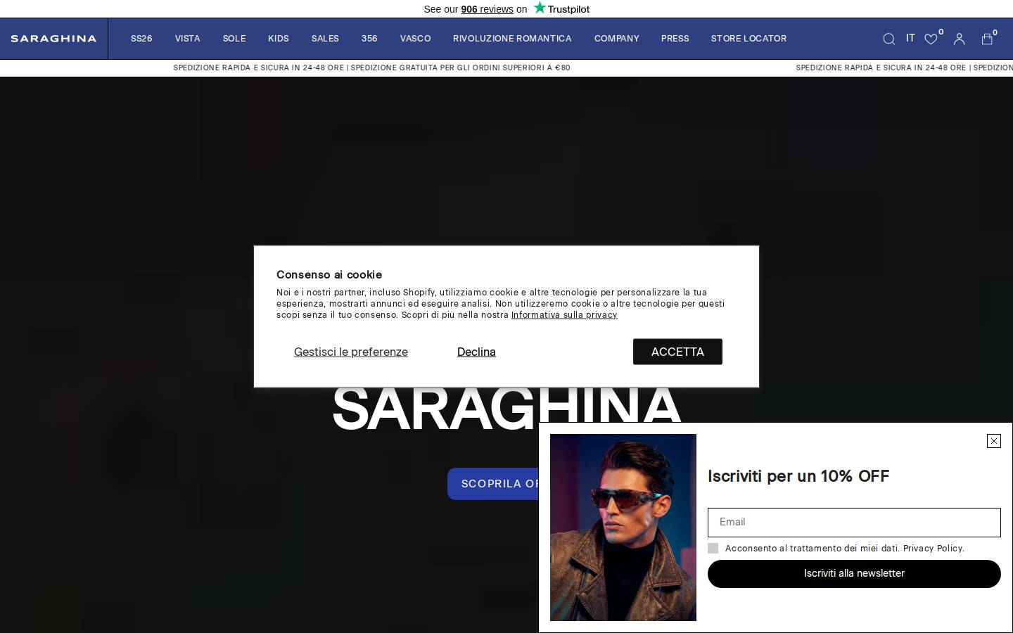 saraghina.eu homepage screenshot