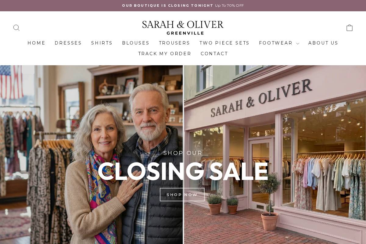 Sarahandoliver homepage screenshot