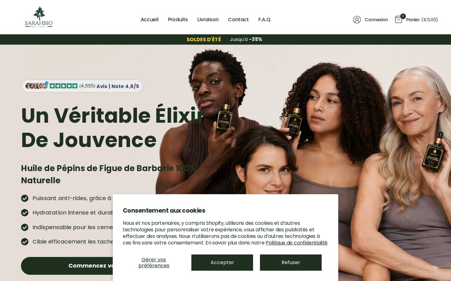 Sarahbio homepage screenshot