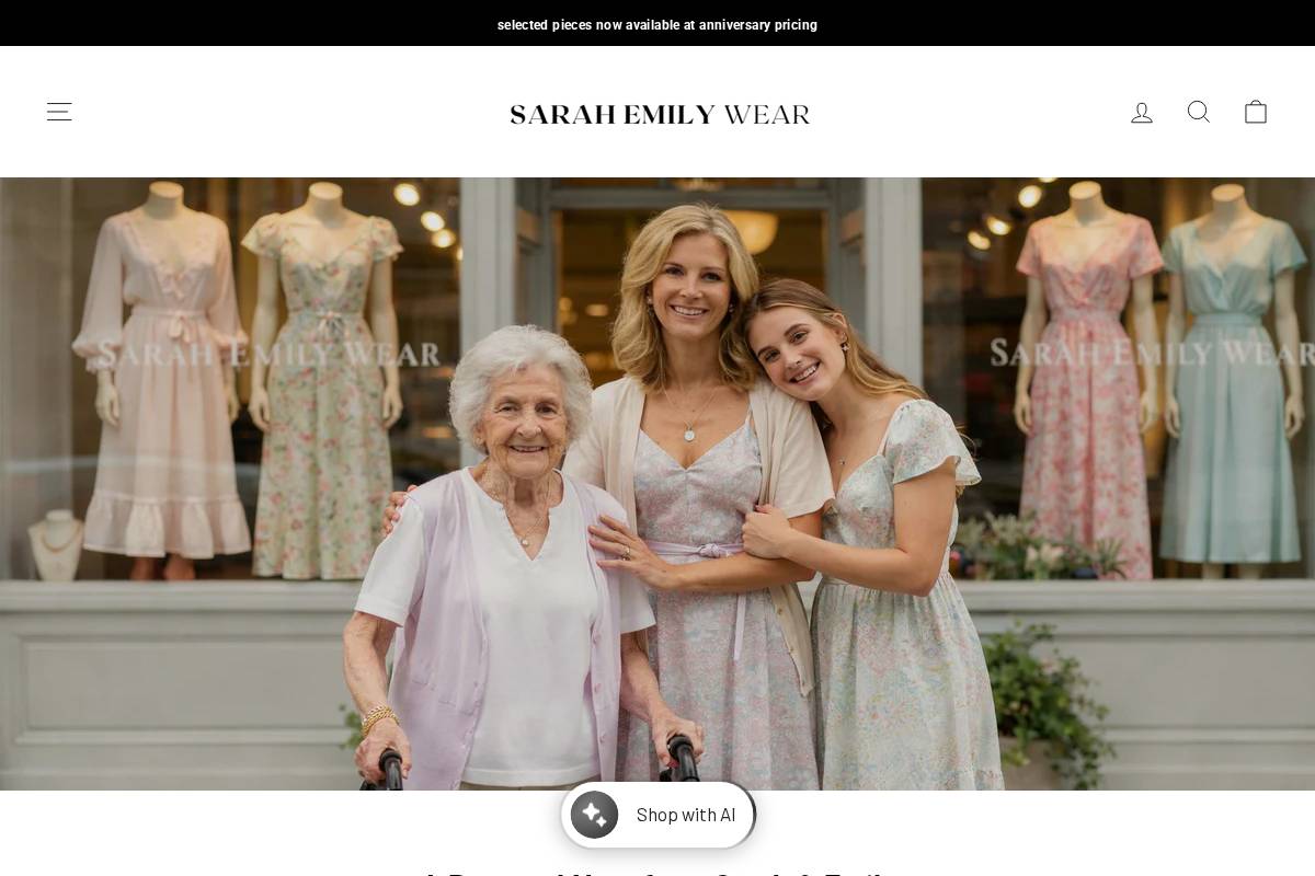 Sarahemilywear homepage screenshot