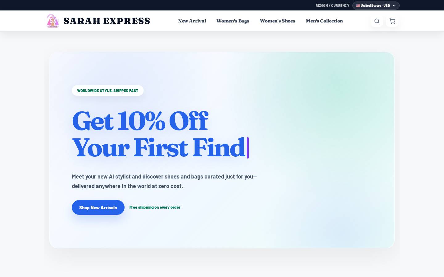 SARAH EXPRESS homepage screenshot