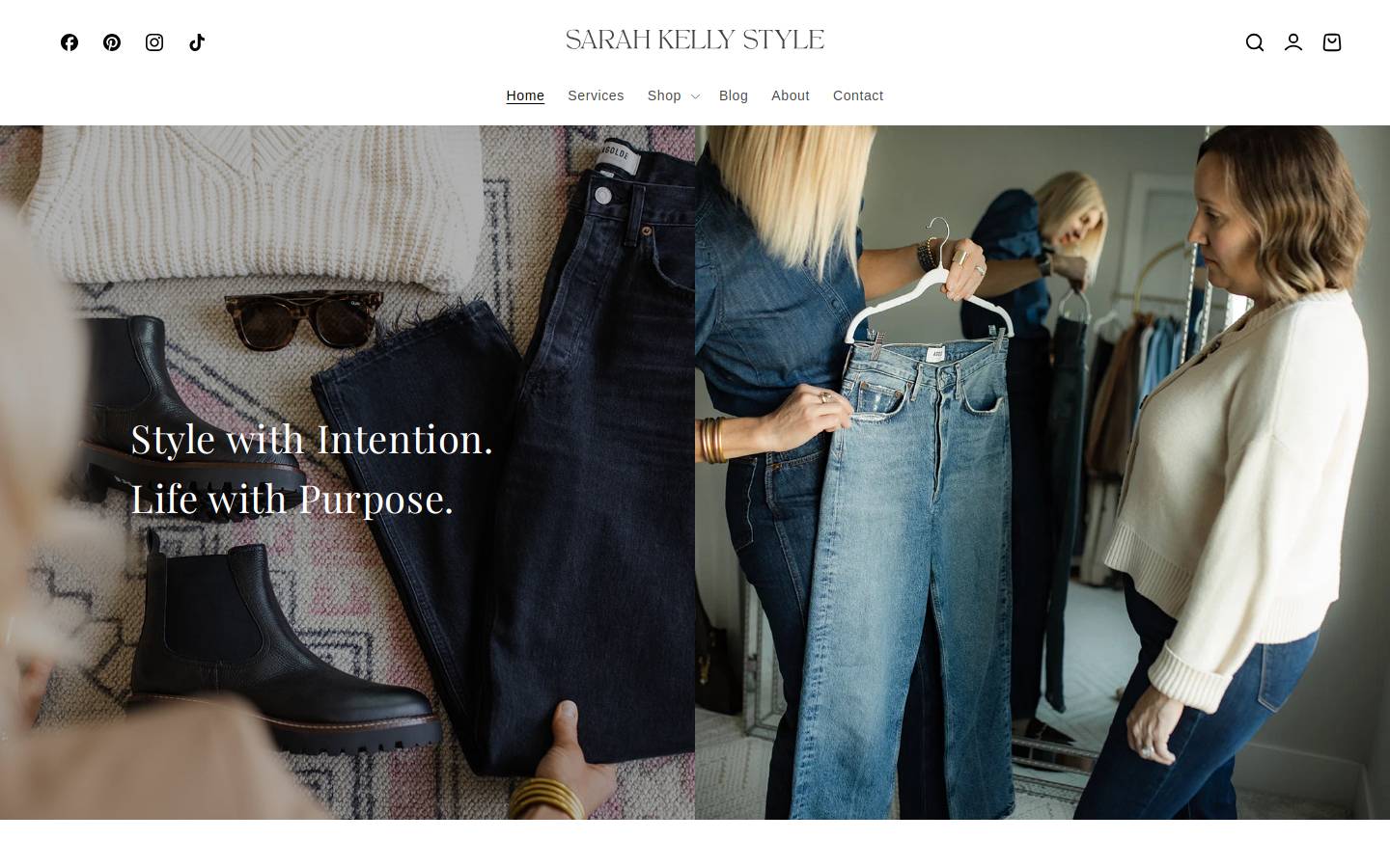 sarahkellystyle.com homepage screenshot