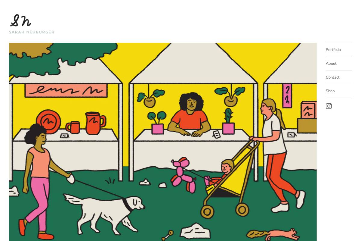 sarahneuburger.com homepage screenshot