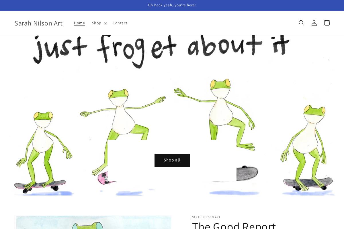 sarahnilson.com homepage screenshot