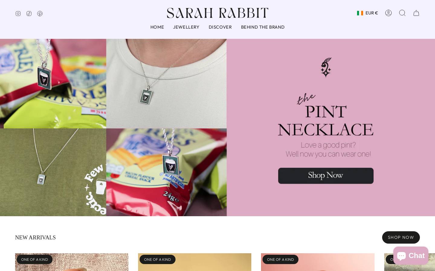 Sarah Rabbit homepage screenshot