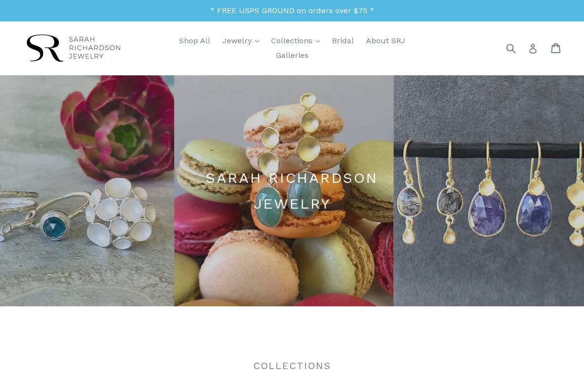 sarahrichardsonjewelry.com homepage screenshot