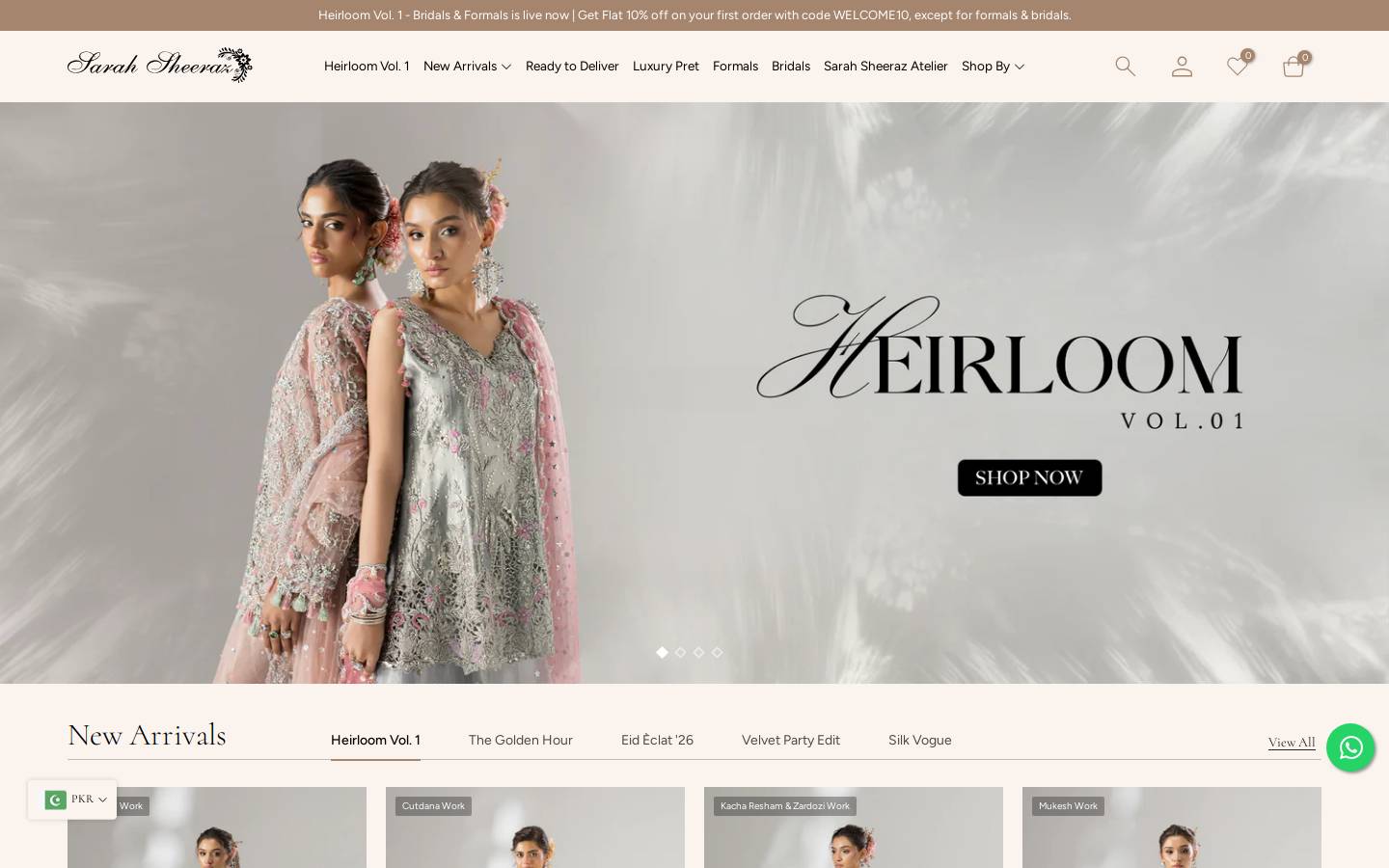 sarahsheeraz.com homepage screenshot