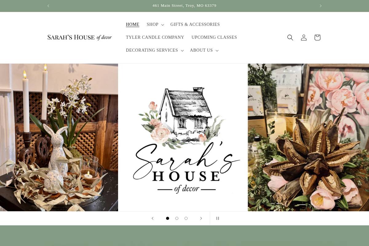 sarahshouseofdecor.com homepage screenshot