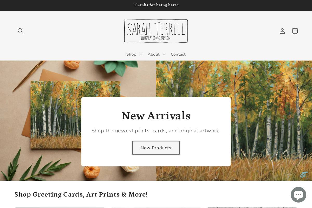sarahterrellillustration.com homepage screenshot