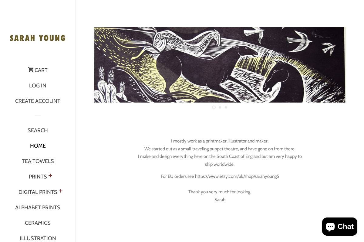 sarahyoung.co.uk homepage screenshot