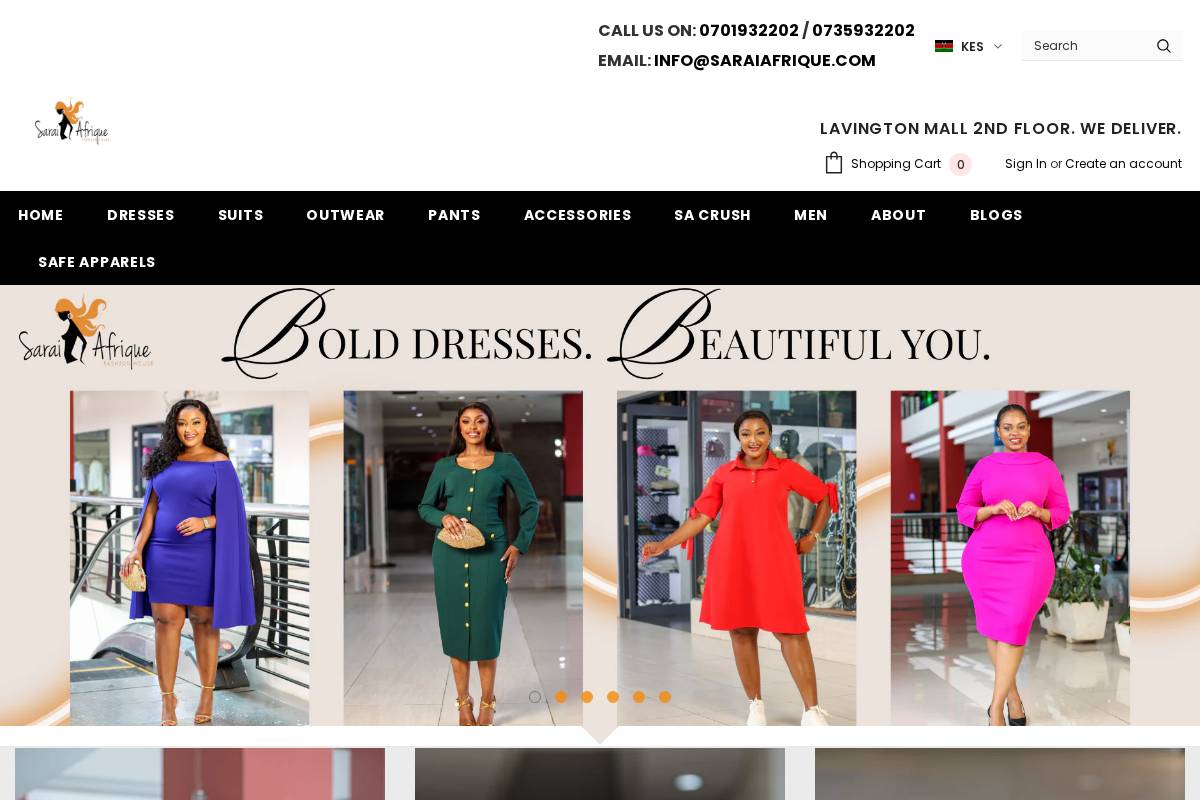 saraiafrique.com homepage screenshot
