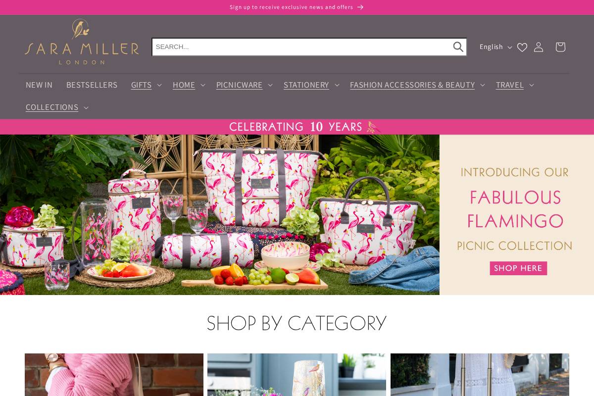 Sara Miller London homepage screenshot