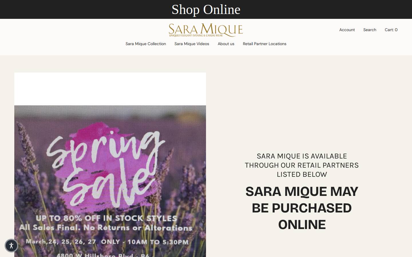 saramique.com homepage screenshot