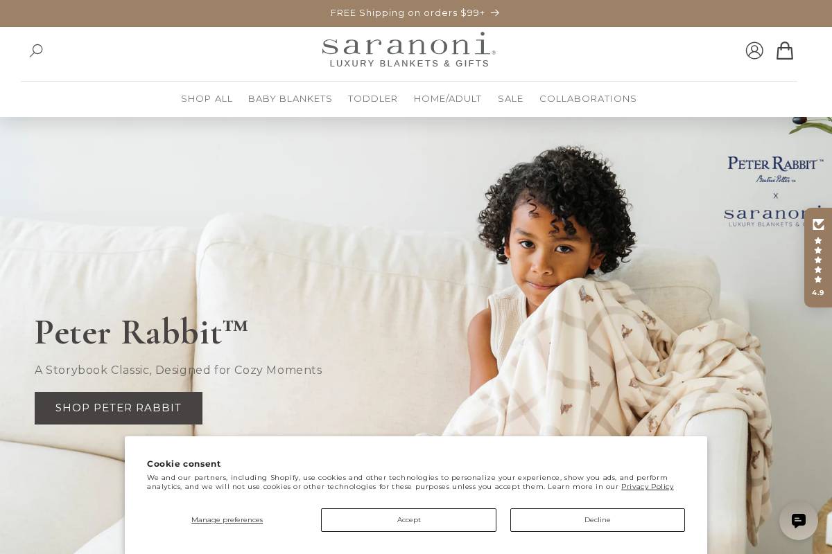 Saranoni homepage screenshot
