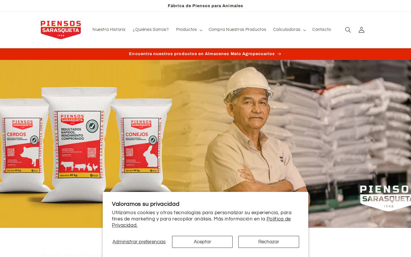 sarasquetapiensos.com homepage screenshot