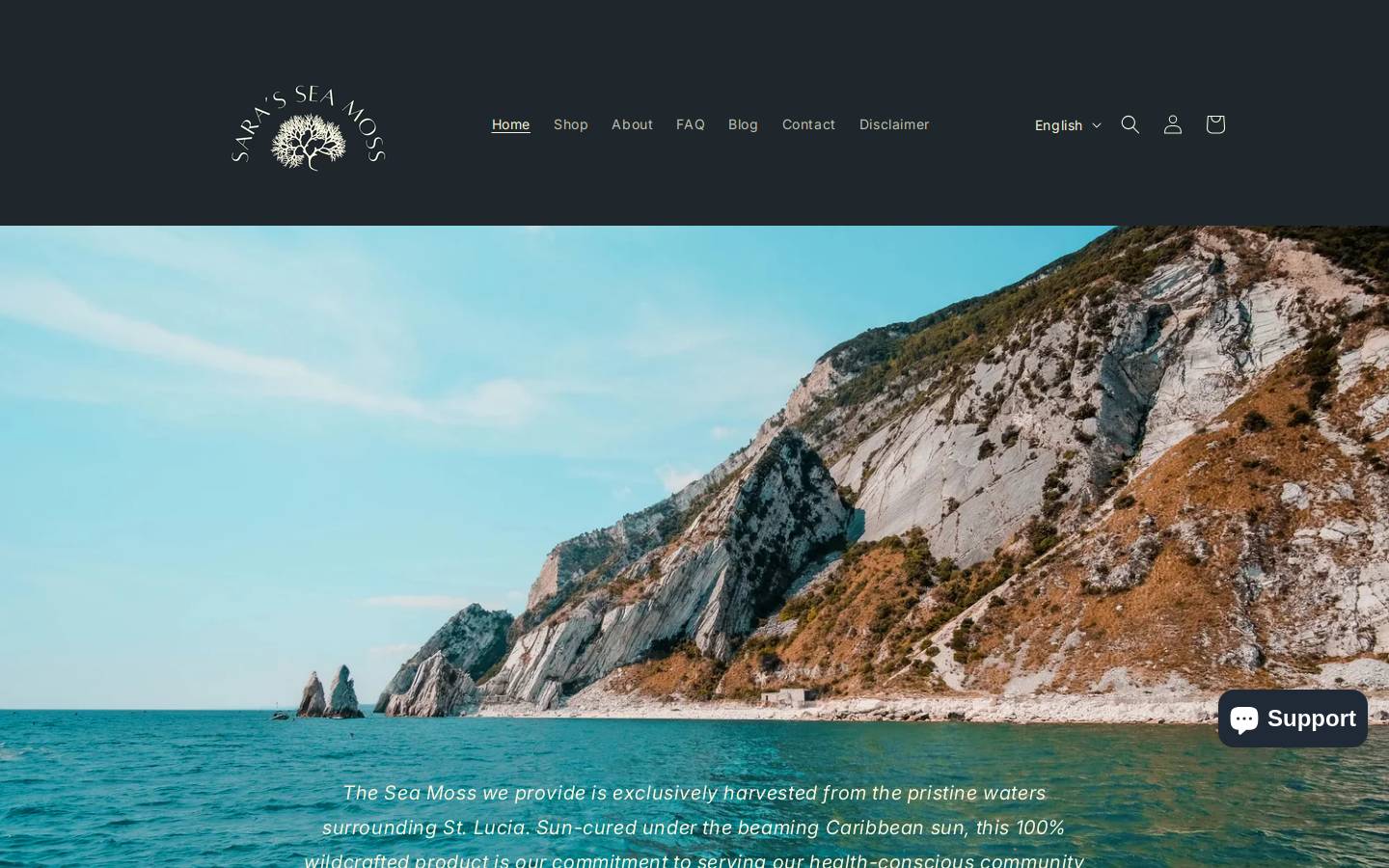 sarasseamoss.com homepage screenshot
