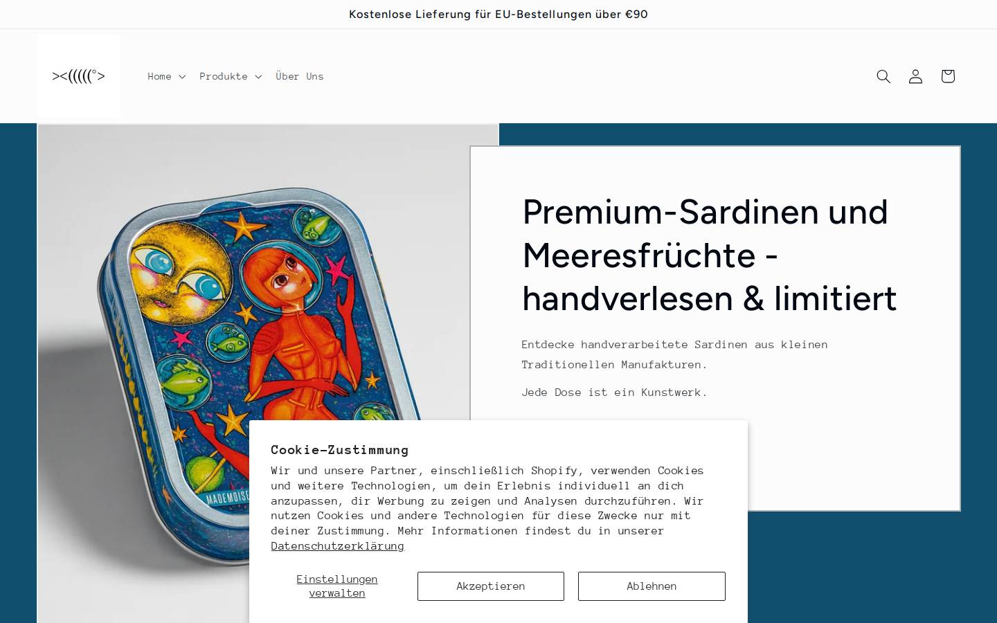 sardinen.at homepage screenshot