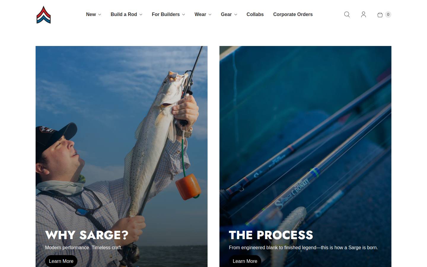 sargerods.com homepage screenshot