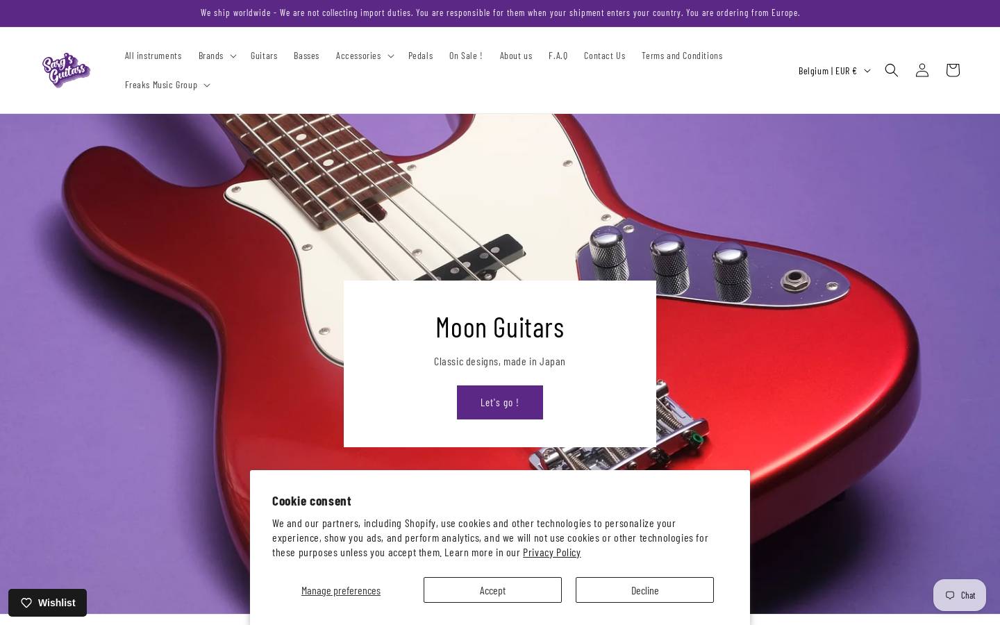 sargsguitars.com homepage screenshot
