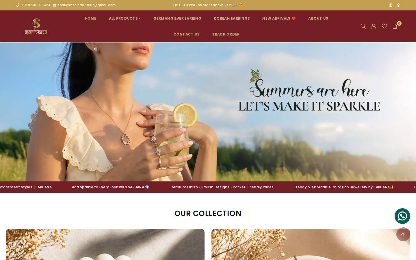 sarhana.com homepage screenshot