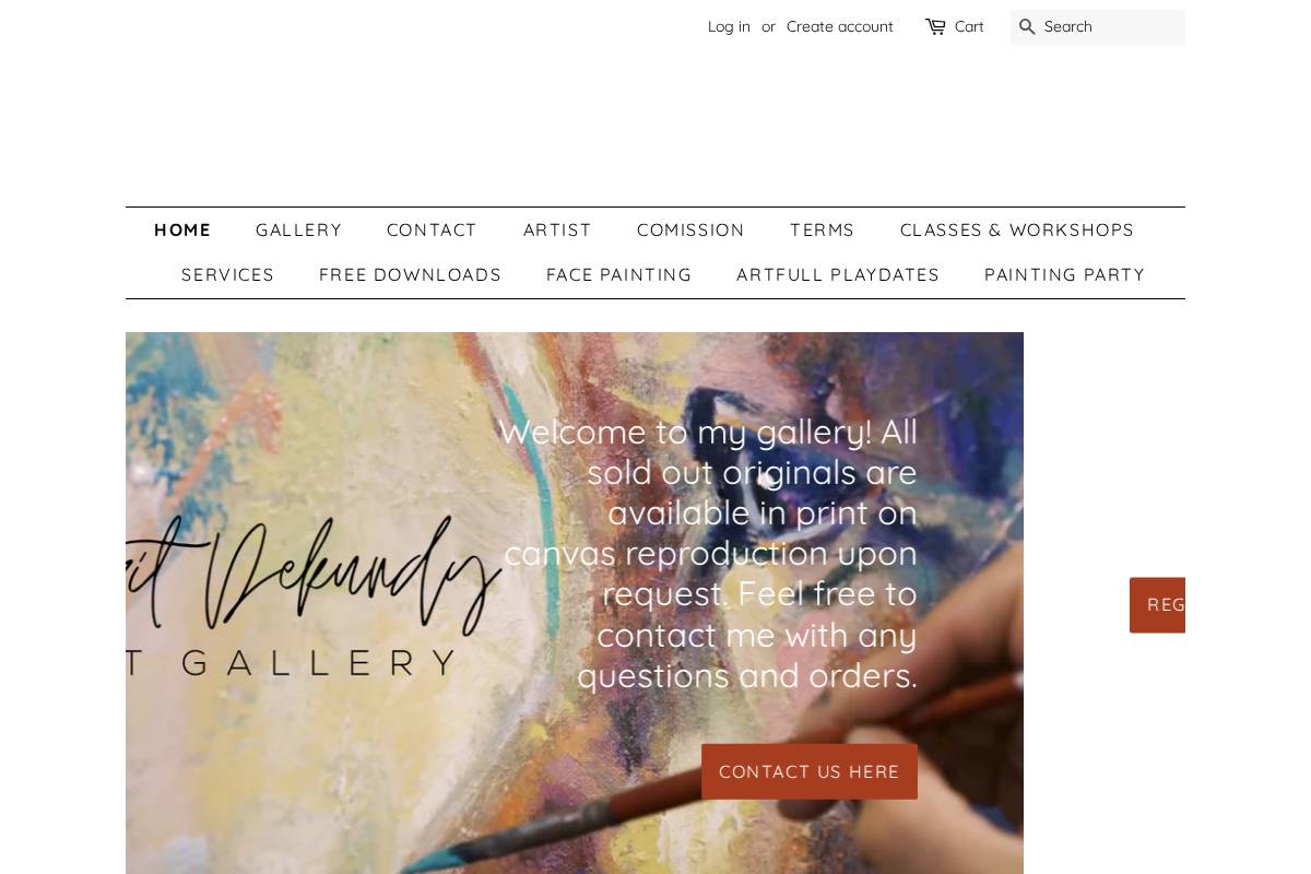 Sarit Dekundy Art Gallery homepage screenshot